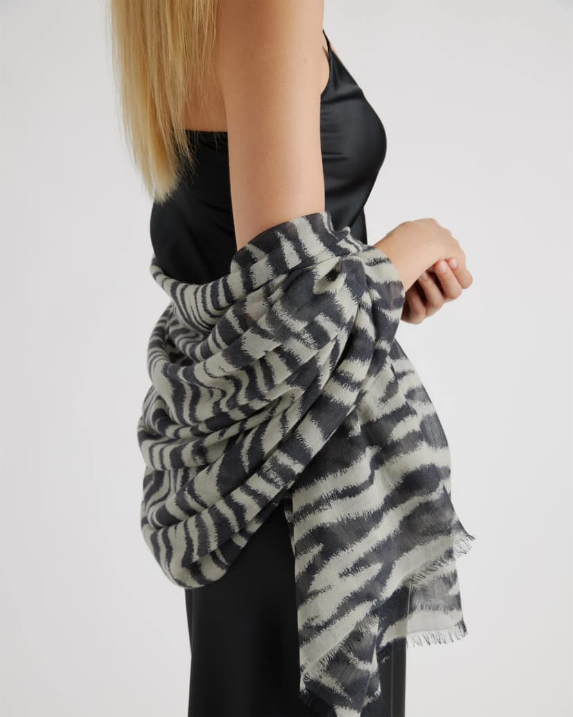 Featherweight Wool Cashmere Frayed Edge Scarf