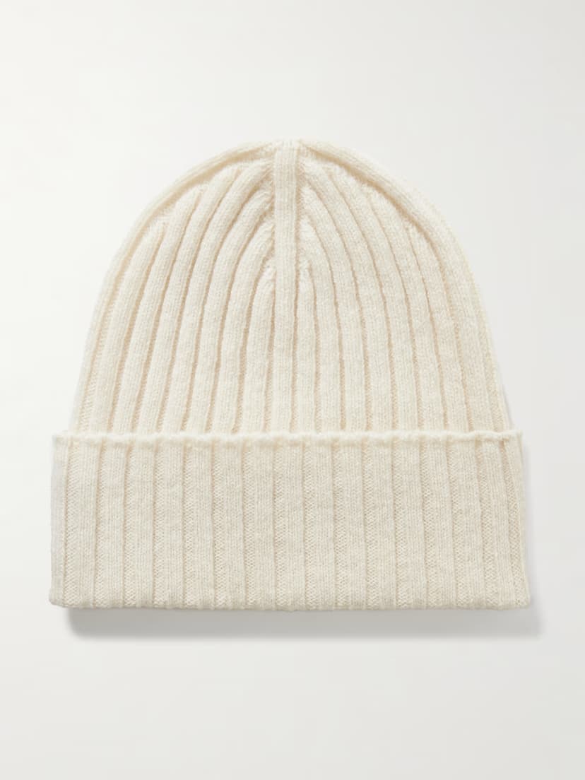 Ribbed Wool and Cashmere-Blend Beanie