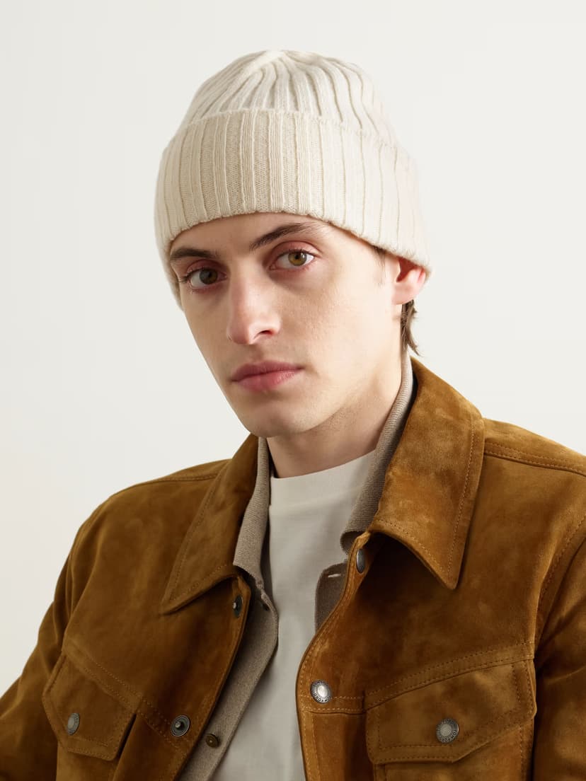 Ribbed Wool and Cashmere-Blend Beanie